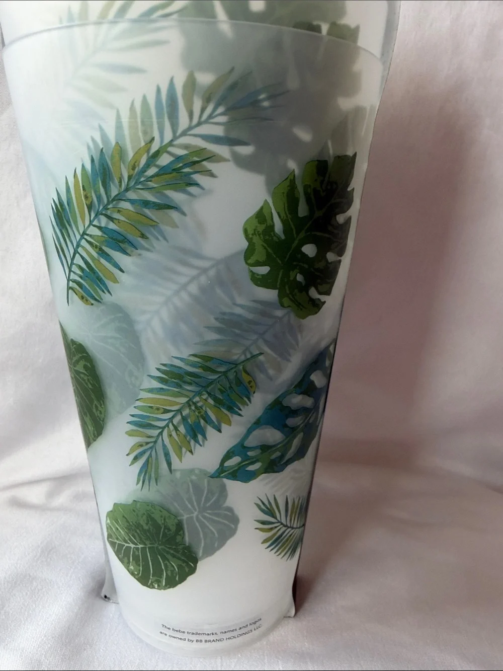 Tropical Leaf Reusable 32oz Cup Set in Green (Set of 4)